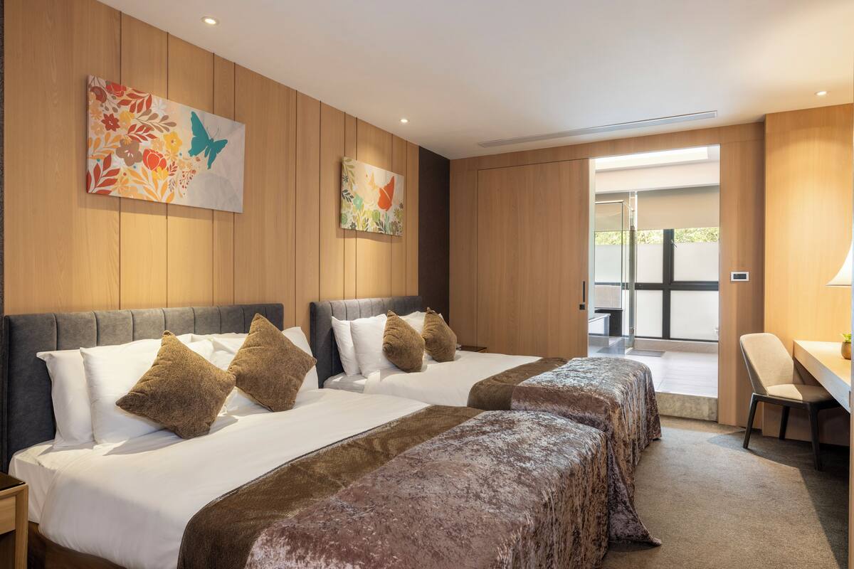 Basic Quadruple Room, Mountain View | Down comforters, free minibar, in-room safe, desk