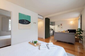 2 slaapkamers, een strijkplank/strijkijzer, gratis wifi, beddengoed