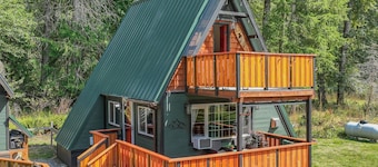 A-Frame @ Entrance to Rainier w/ Hot Tub & WiFi