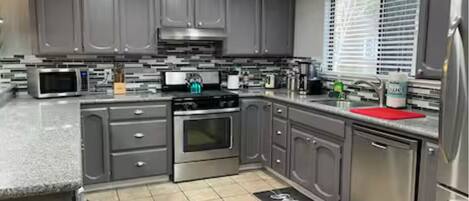 Microwave, oven, stovetop, dishwasher