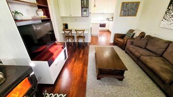 Smart TV, fireplace, stereo