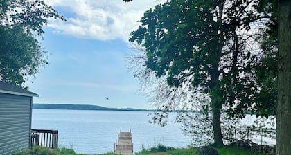 Retro Lakefront Cottage with Dock, Private Lake Access, Rice Lake