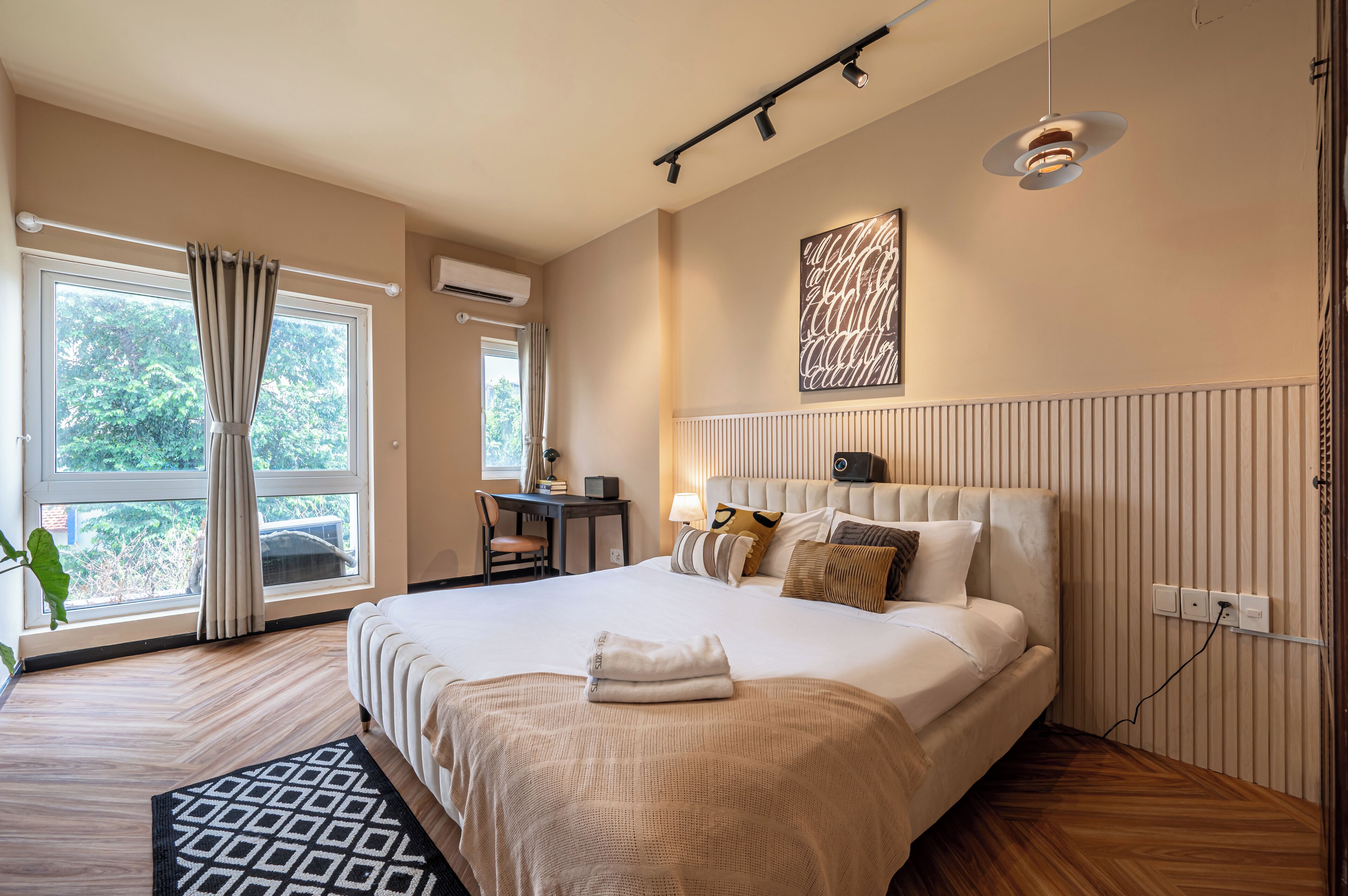 1 غرفة نوم ومكواة/لوح كي وخدمة الإنترنت