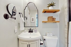 Hair dryer, towels