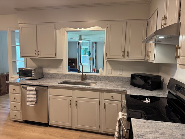 Microwave, oven, stovetop, dishwasher