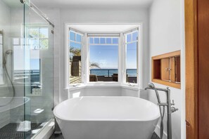 Shower, hair dryer, towels - Newly Renovated Ocean View Home (Santa Cruz)
