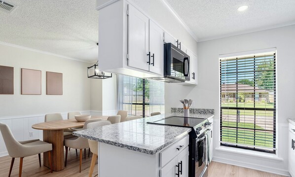 Microwave, stovetop, dishwasher