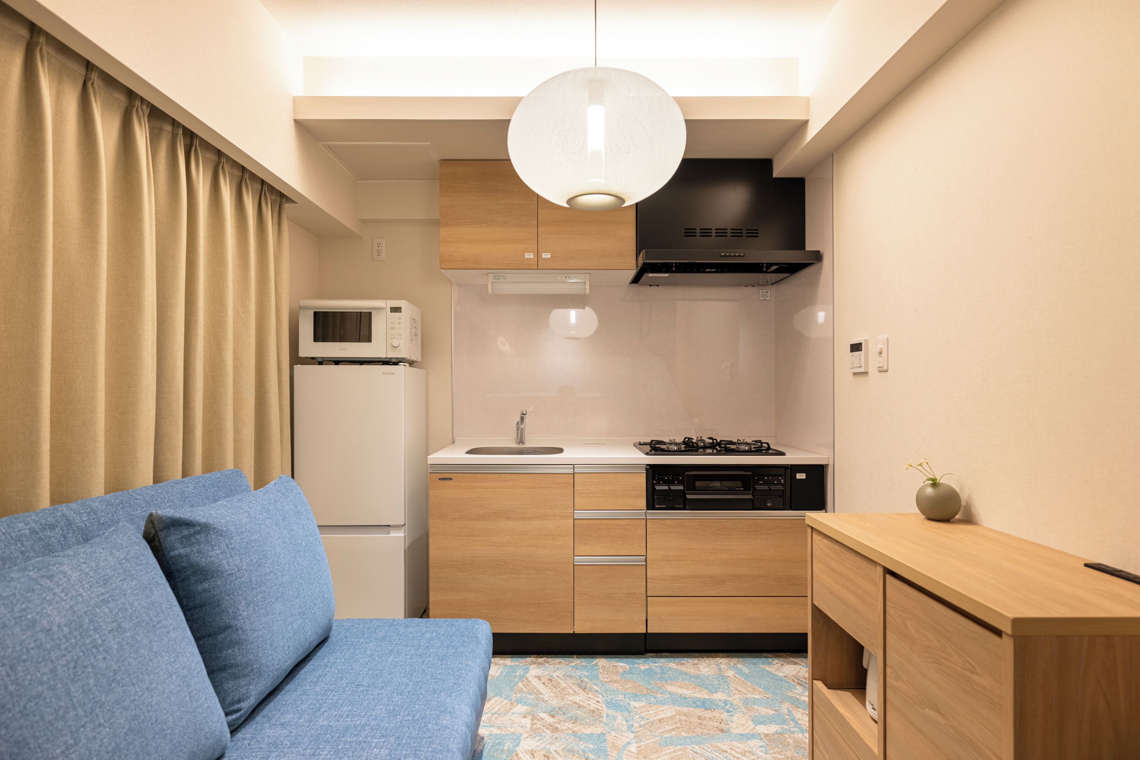 Deluxe Double Room | Private kitchen | Fridge, microwave, stovetop, cookware/dishes/utensils