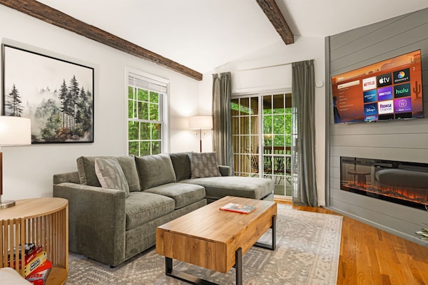Unwind in modern comfort after a full day exploring Asheville and the Blue Ridge Mountains.
