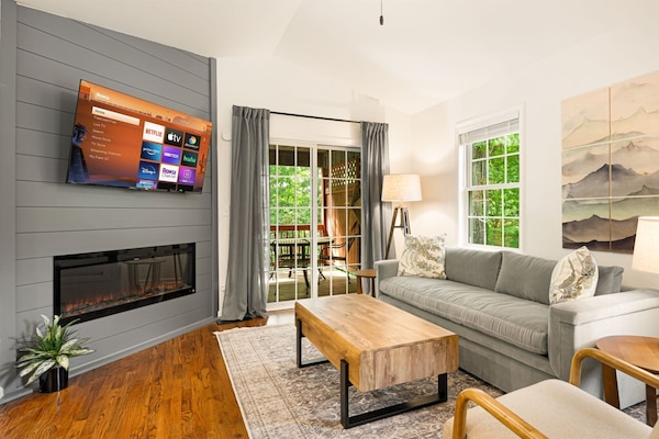 Unwind in modern comfort after a full day exploring Asheville and the Blue Ridge Mountains.