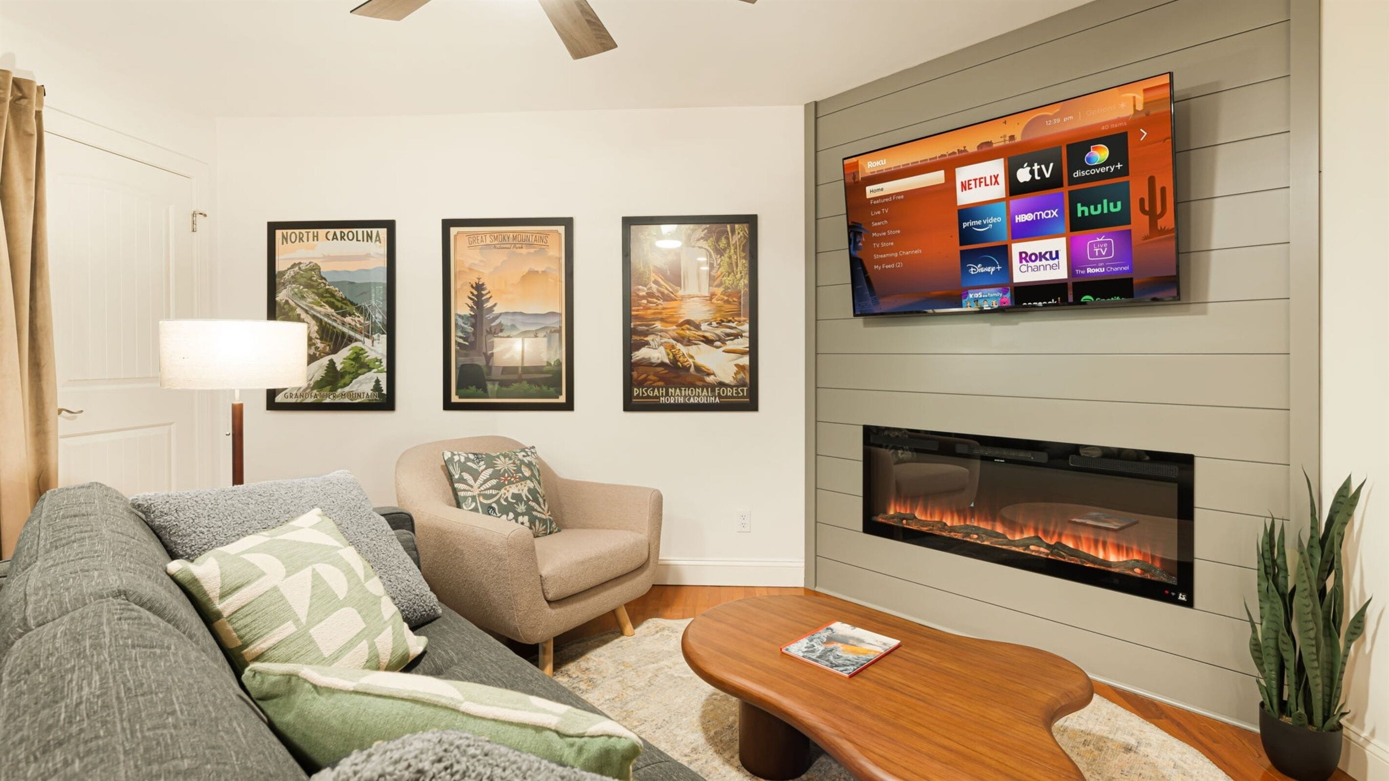 TV connectée, cheminée