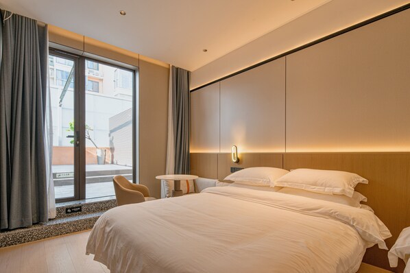 Blackout curtains, iron/ironing board, free WiFi