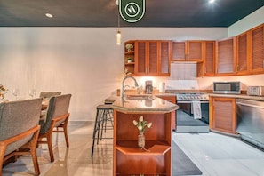 Fridge, microwave, oven, stovetop - Modern 2BR Condo in Old Town - Private Terrace (Puerto Vallarta)