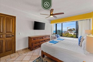 2 bedrooms, desk, iron/ironing board, travel crib