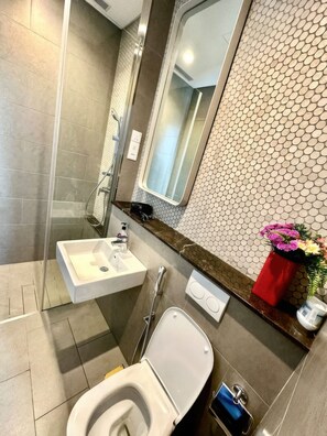 샤워기/욕조 결합, 고급 세면용품, 헤어드라이어, 슬리퍼