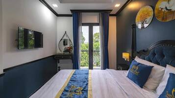 1 makuuhuone, työpöytä, vuodevaatteet