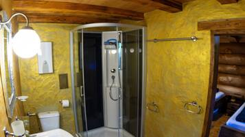 Dusche, Haartrockner, Handtücher