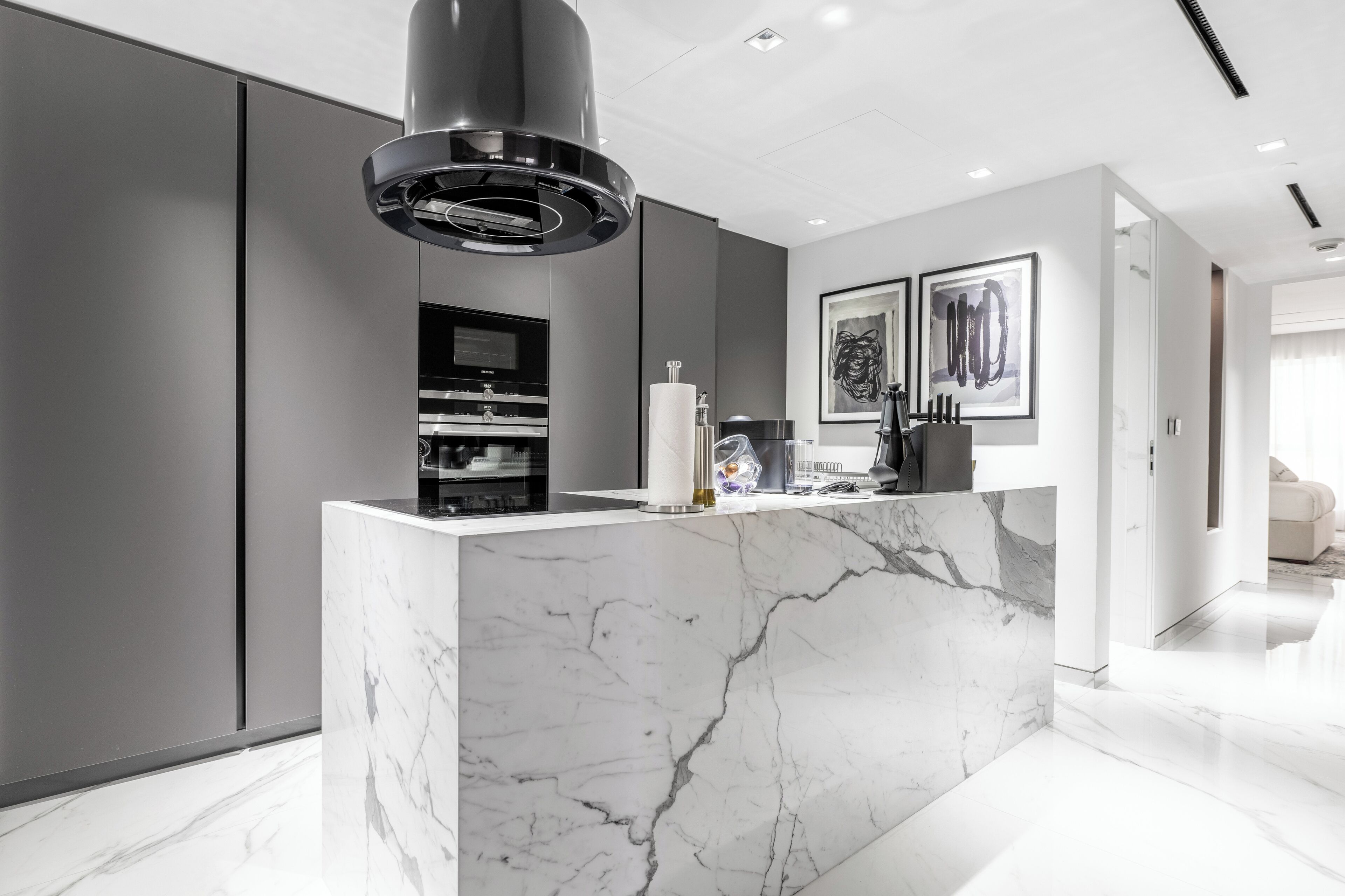 Luxury Apartment, Sea View | Private kitchen | Electric kettle, toaster, highchair