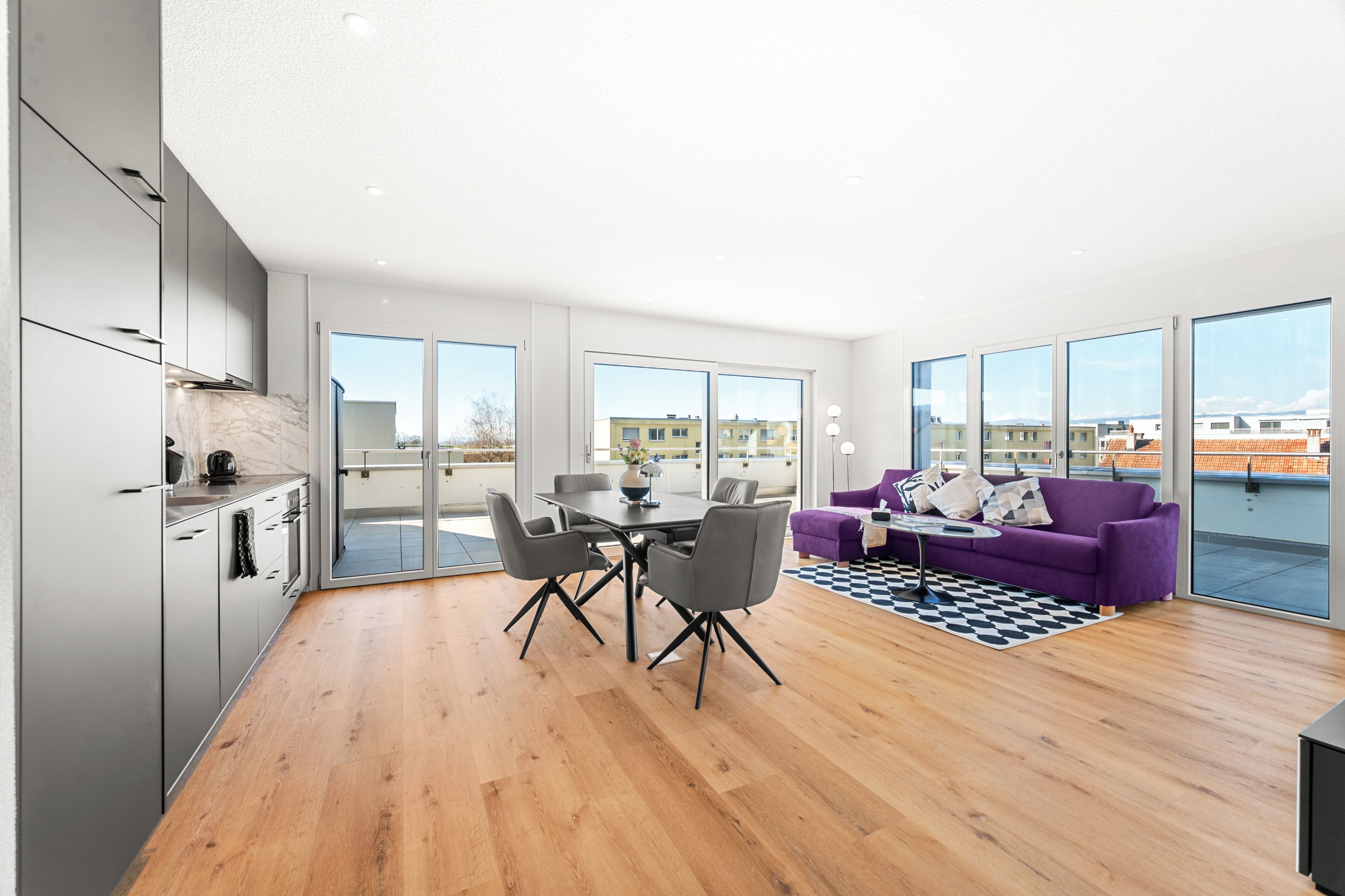 Exclusive-Penthouse | Wohnbereich | Fußbodenheizung