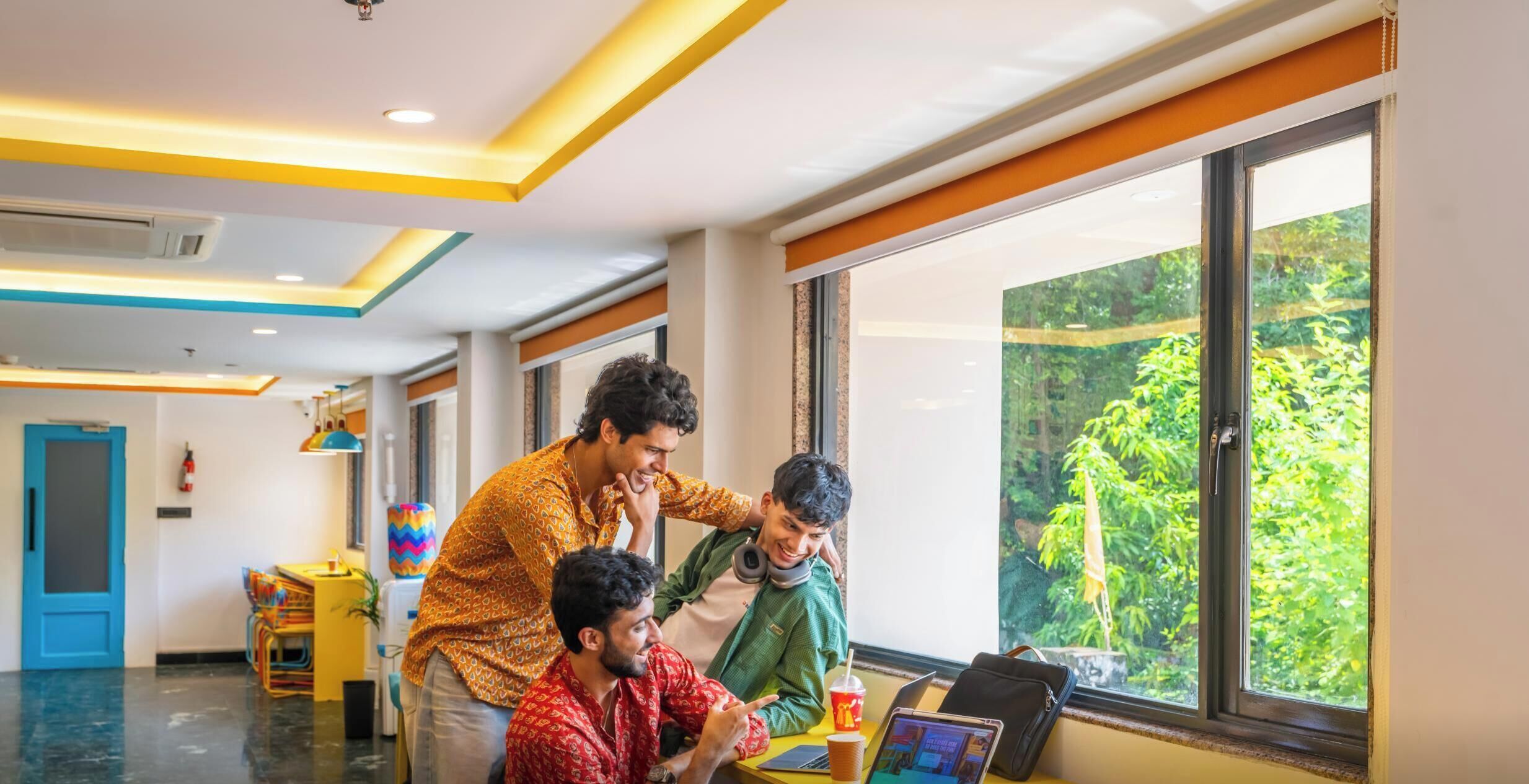 A modern workspace with designated workstations and free Wi-Fi.