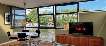 Private watervilla 60m² nearby Amsterdam centre+ rooftop terrace