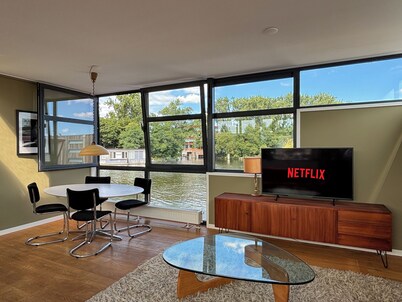 Stylish water villa with private roof terrace & AC