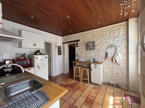 Fridge, microwave, dishwasher, coffee/tea maker