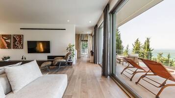 TV, fireplace, stereo