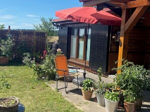 Terrace/patio - Bungalow on Rudower See up to 3 people Pet-friendly, nature and tranquillity, (Lenzen (Elbe))