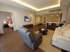 Dobbeltrom – superior, 1 soverom, bassengutsikt | Oppholdsområde