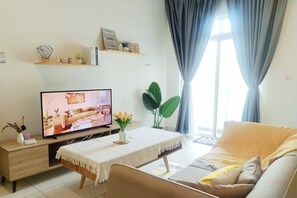 高級公寓, 3 間臥室, 陽台, 城市景觀 | 起居區