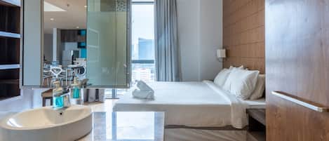 Superior Apartment, 3 Bedrooms, City View | Desk, laptop workspace, iron/ironing board, free WiFi