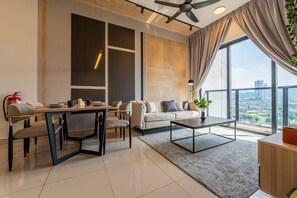Superior Apartment, 2 Bedrooms, Balcony, City View | Living area | 35-inch TV with cable channels - Astoria Ampang Condotel by Emily in Town (Kuala Lumpur)