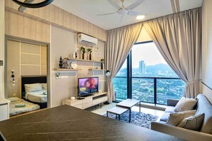 Superior-Apartment, 1 Schlafzimmer, Balkon, Stadtblick | Ausblick vom Zimmer