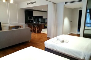 Desk, laptop workspace, iron/ironing board, free WiFi