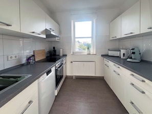 Fridge, oven, stovetop, dishwasher