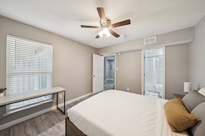 Desk, iron/ironing board, travel crib, free WiFi