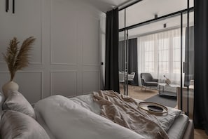 Suite, vista a la ciudad | Decoración personalizada, tabla de planchar con plancha y wifi gratis 