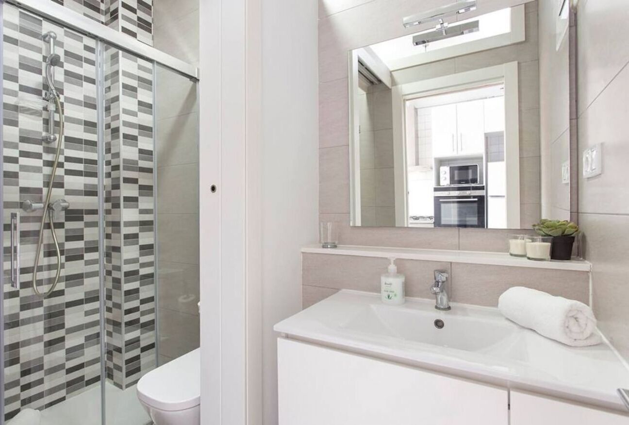 Secadora de cabello, toallas, shampoo, papel de baño 