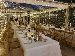 Outdoor banquet area