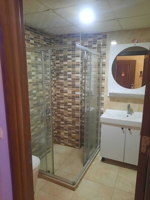 Sèche-cheveux, serviettes fournies, savon, papier toilette