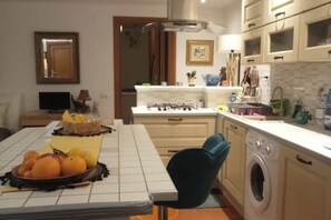 Fridge, oven, stovetop, coffee/tea maker