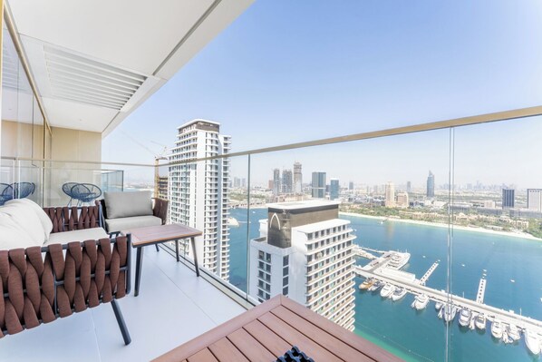 Luxury Apartment, 2 Bedrooms, Non Smoking, Sea View | Balcony view - Designer 2BR Grand Bleu by Elie Saab (Dubai)