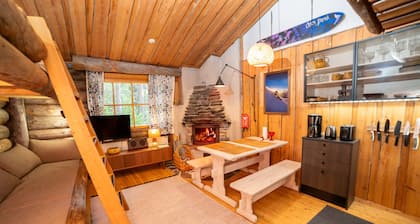 Cozy Log Cabin with Sauna - Right next to skiing slopes
