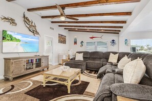 House, 2 Bedrooms | Living area | Smart TV - 320 Bayland Breeze: Pet-friendly 2br W/ Water Views! 2 Bedroom Home (Fort Myers Beach)