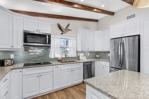 House, 2 Bedrooms | Private kitchen | Fridge, oven, coffee/tea maker, toaster - 320 Bayland Breeze: Pet-friendly 2br W/ Water Views! 2 Bedroom Home (Fort Myers Beach)