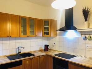 Kühlschrank, Mikrowelle, Ofen, Herdplatte