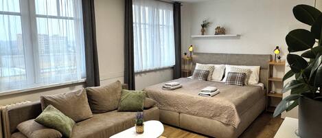 1 chambre, fer et planche Ă repasser, Wi-Fi gratuit, draps fournis