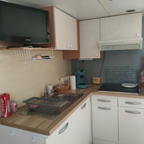 Microondas y placa de cocina