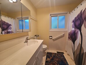 Hair dryer, towels